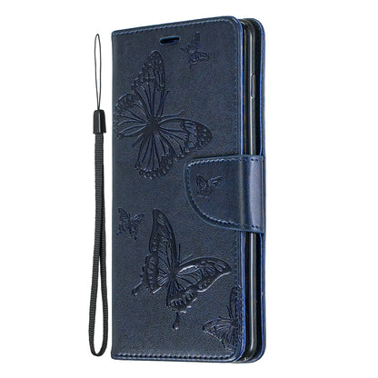 Imprint Butterfly Leather Cover Wallet Phone Case for Samsung Galaxy S10 Plus