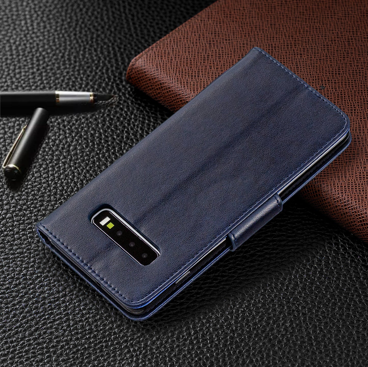 Imprint Butterfly Leather Cover Wallet Phone Case for Samsung Galaxy S10 Plus