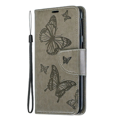 For Samsung Galaxy A40 PU Leather Imprint Butterflies Phone Case