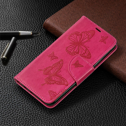 For Samsung Galaxy A40 PU Leather Imprint Butterflies Phone Case