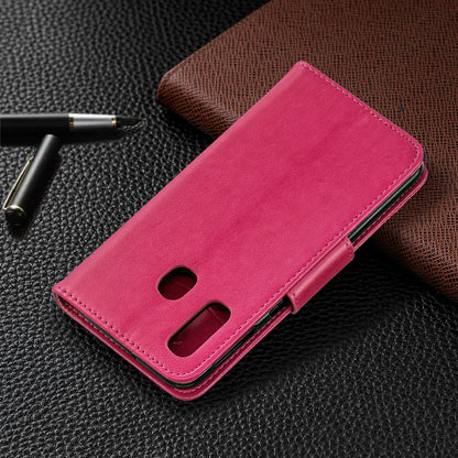 For Samsung Galaxy A40 PU Leather Imprint Butterflies Phone Case