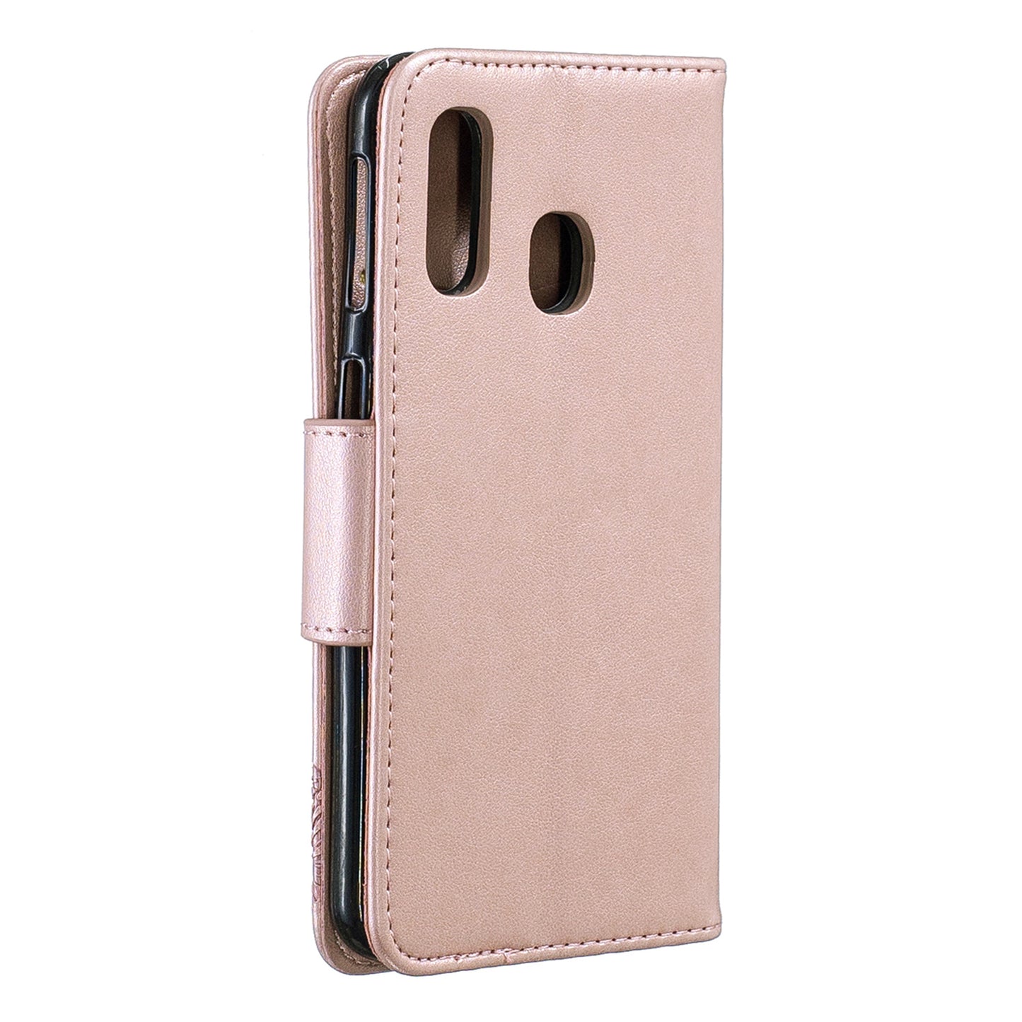 For Samsung Galaxy A40 PU Leather Imprint Butterflies Phone Case