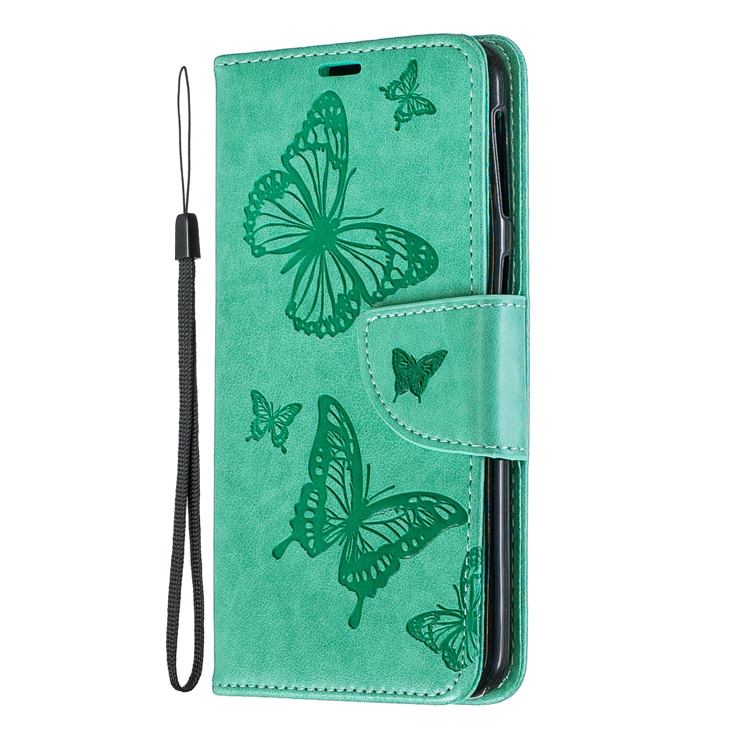 For Samsung Galaxy A40 PU Leather Imprint Butterflies Phone Case