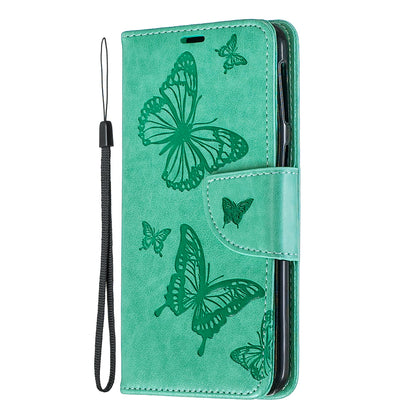For Samsung Galaxy A40 PU Leather Imprint Butterflies Phone Case