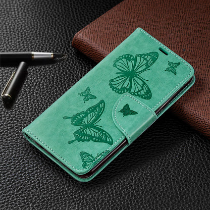 For Samsung Galaxy A40 PU Leather Imprint Butterflies Phone Case