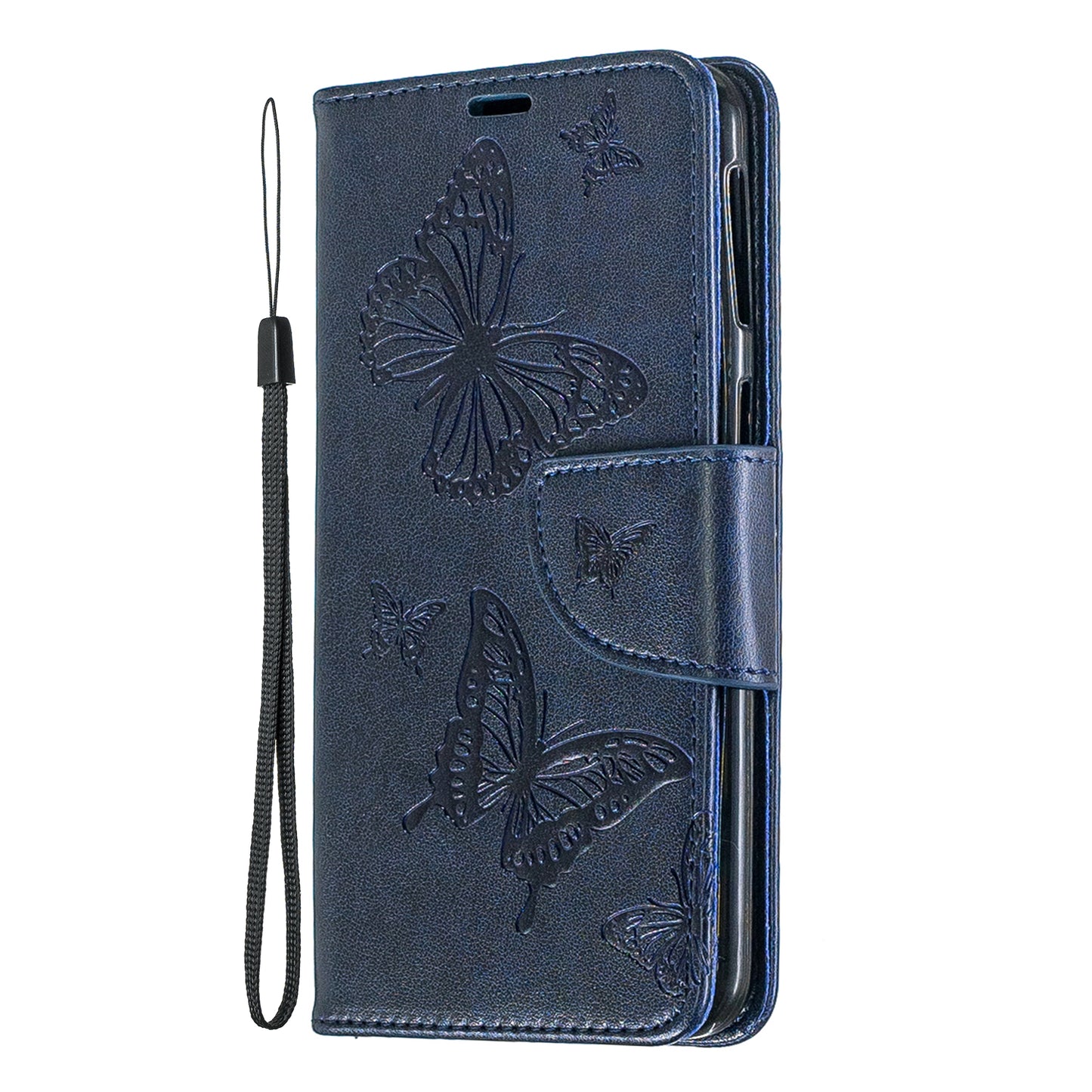 For Samsung Galaxy A40 PU Leather Imprint Butterflies Phone Case