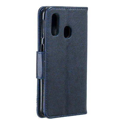 For Samsung Galaxy A40 PU Leather Imprint Butterflies Phone Case