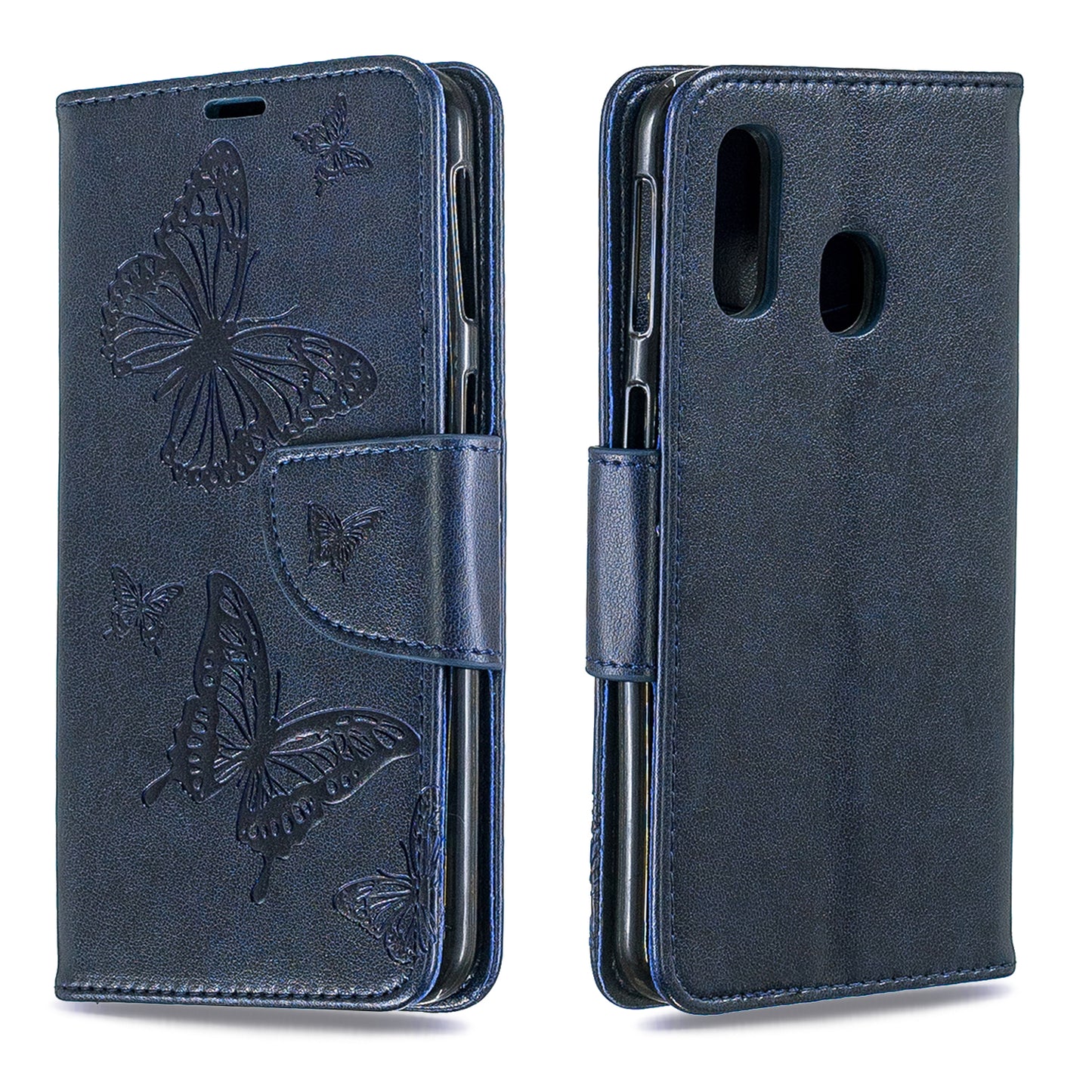 For Samsung Galaxy A40 PU Leather Imprint Butterflies Phone Case