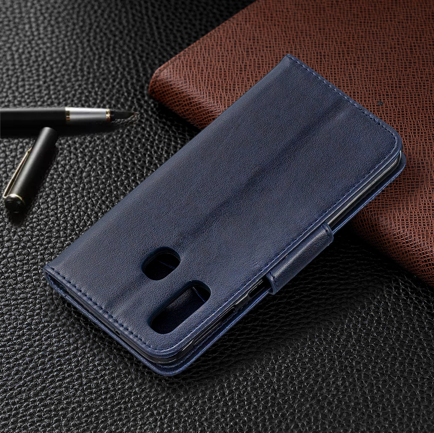 For Samsung Galaxy A40 PU Leather Imprint Butterflies Phone Case