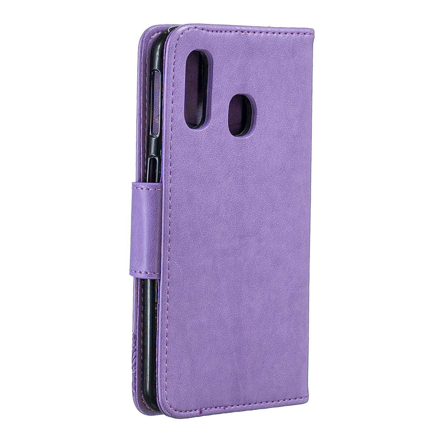For Samsung Galaxy A40 PU Leather Imprint Butterflies Phone Case