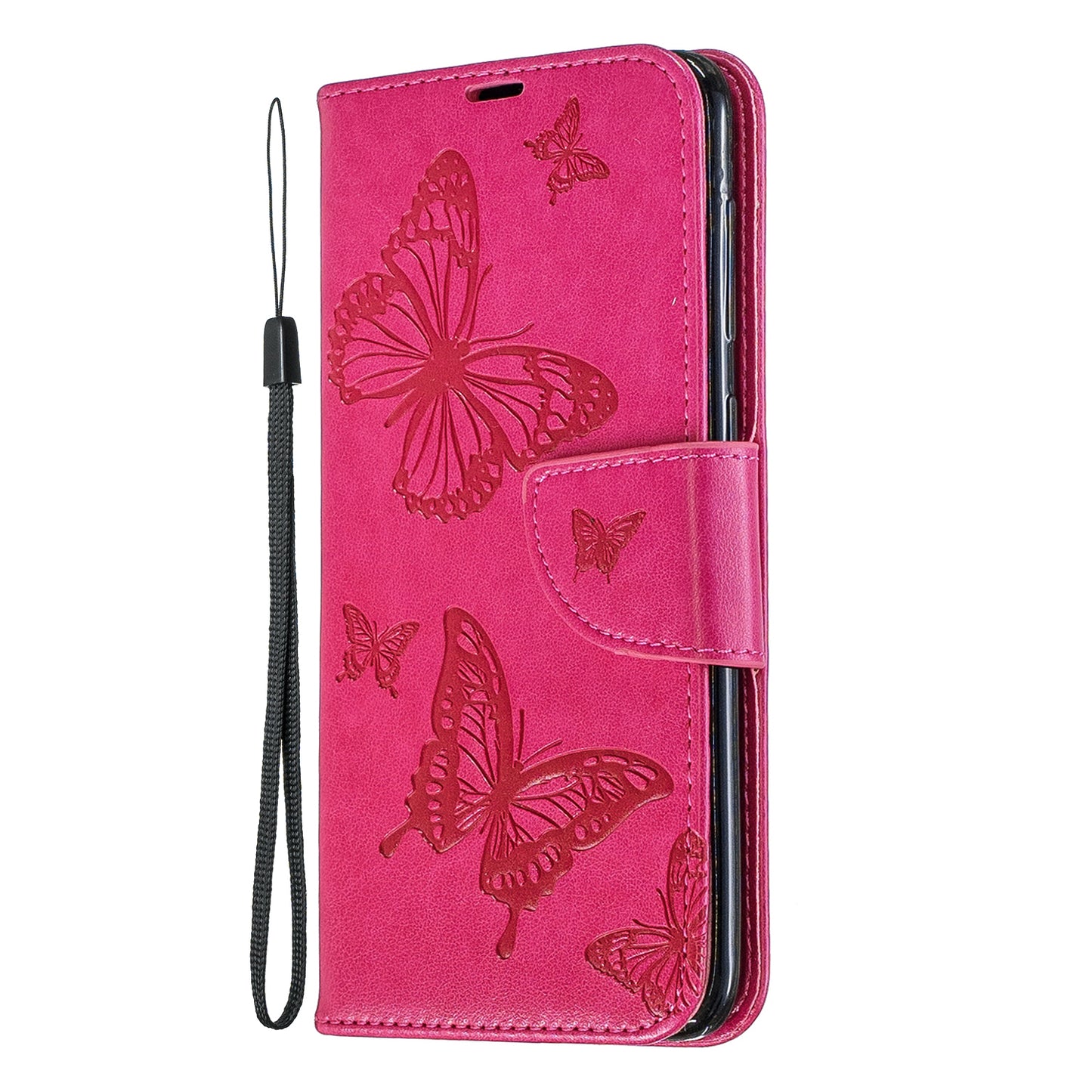 For Samsung Galaxy A50/A50s/A30s PU Leather Imprint Butterflies Phone Case