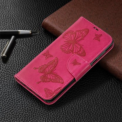 For Samsung Galaxy A50/A50s/A30s PU Leather Imprint Butterflies Phone Case