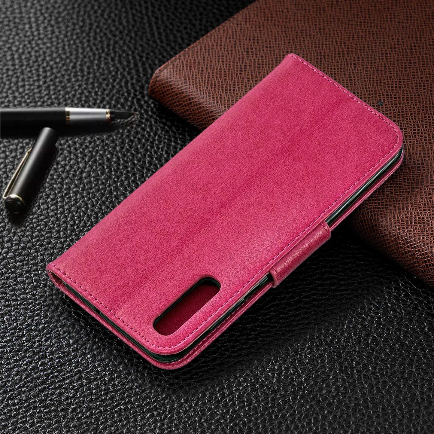 For Samsung Galaxy A50/A50s/A30s PU Leather Imprint Butterflies Phone Case