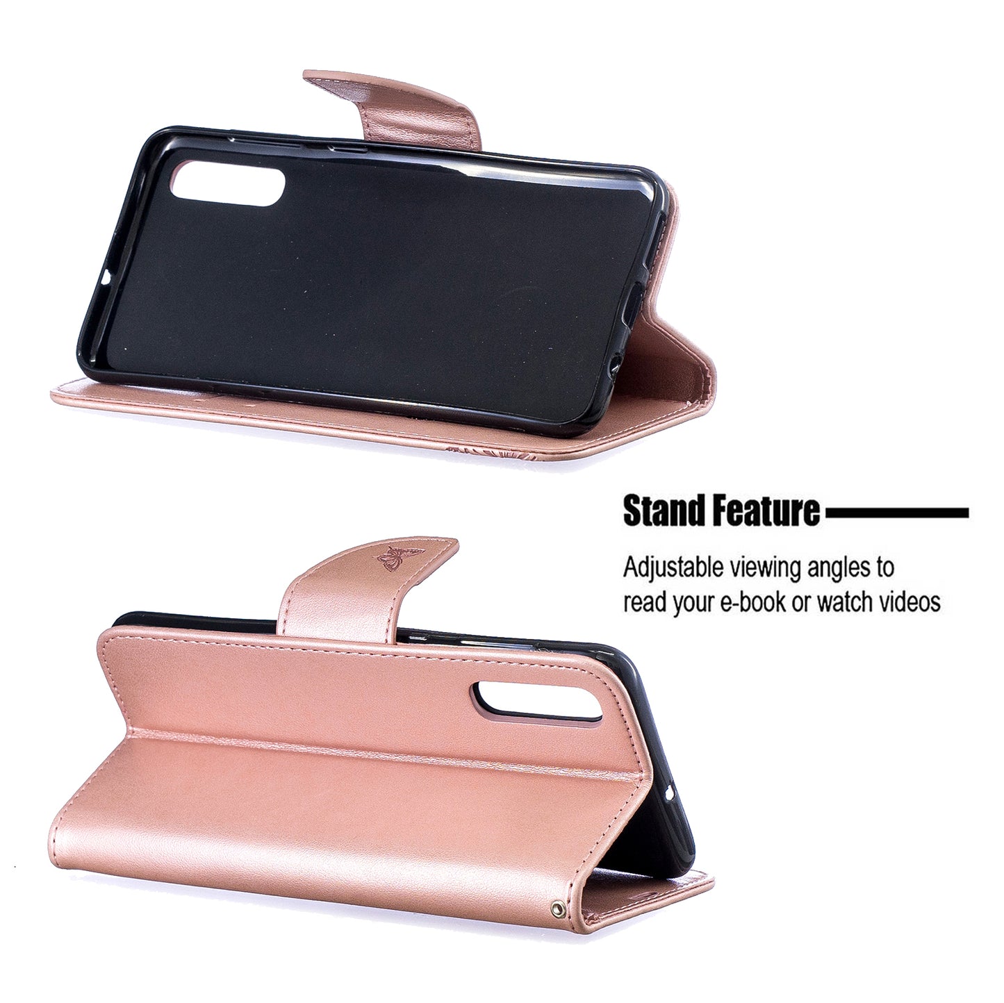 For Samsung Galaxy A50/A50s/A30s PU Leather Imprint Butterflies Phone Case