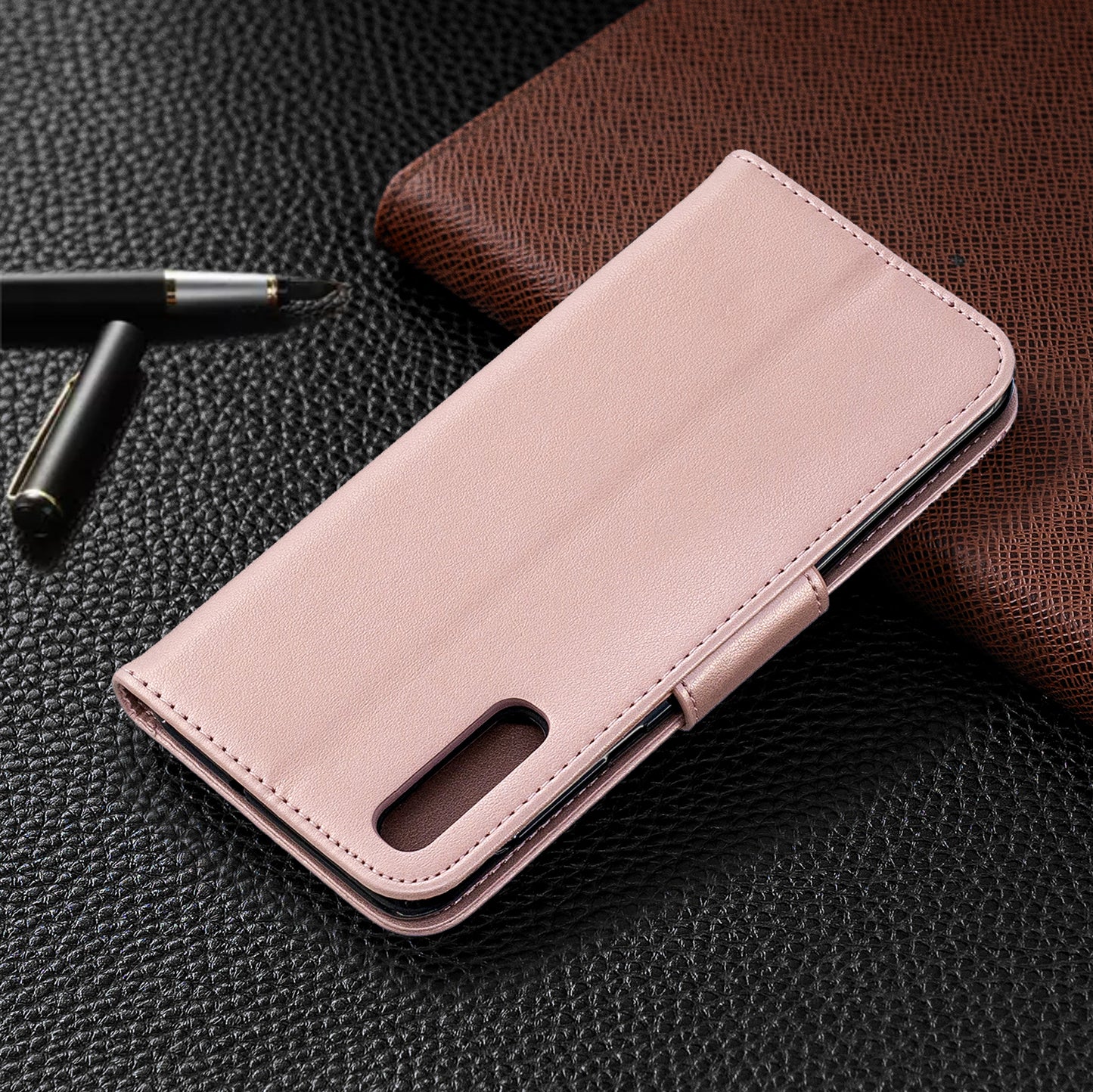 For Samsung Galaxy A50/A50s/A30s PU Leather Imprint Butterflies Phone Case