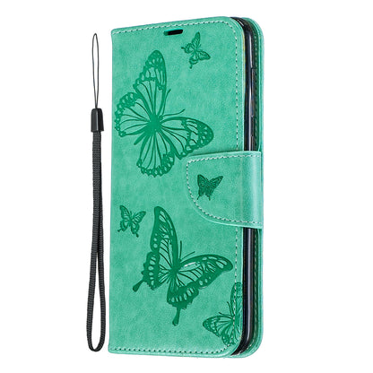 For Samsung Galaxy A50/A50s/A30s PU Leather Imprint Butterflies Phone Case