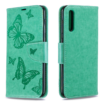 For Samsung Galaxy A50/A50s/A30s PU Leather Imprint Butterflies Phone Case