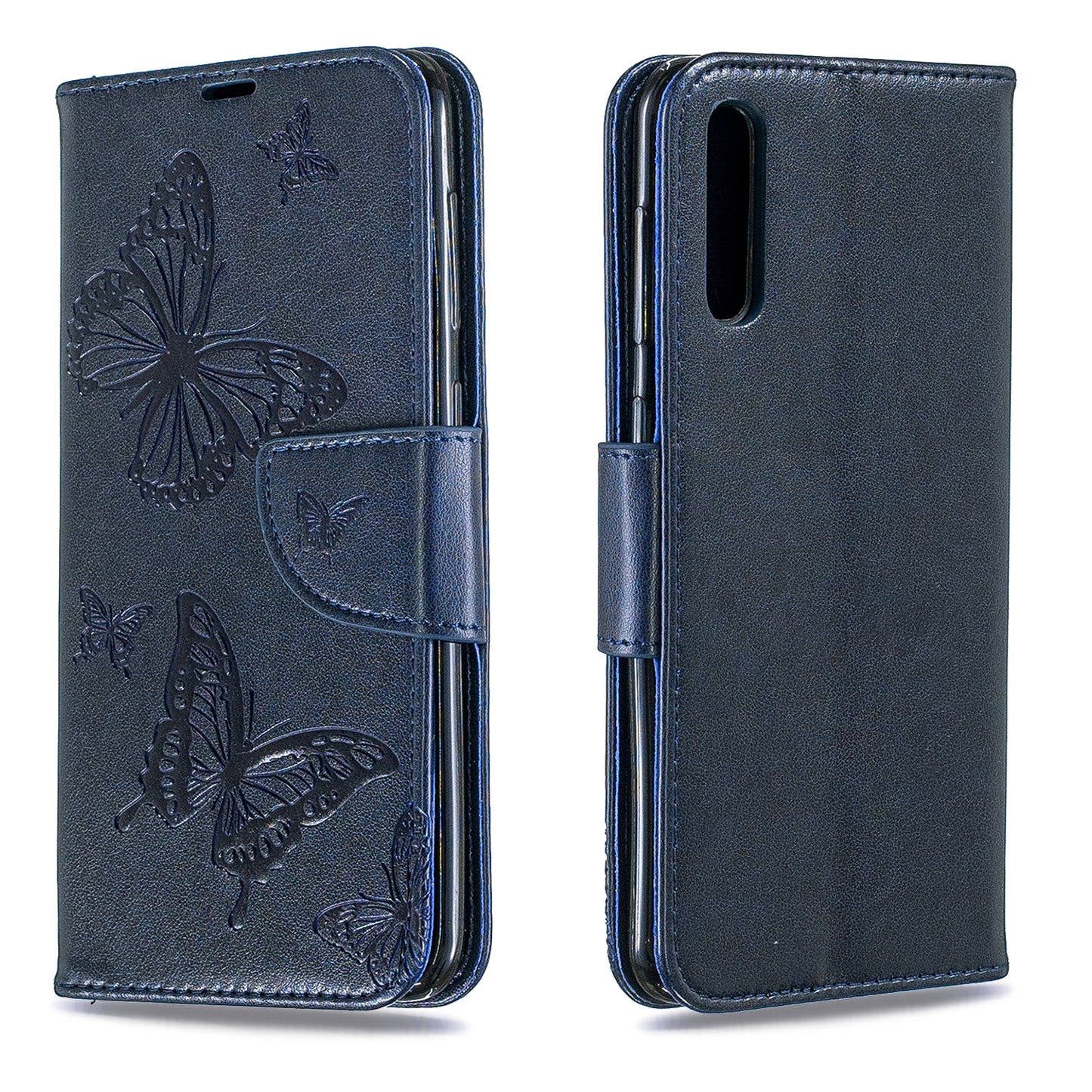 For Samsung Galaxy A50/A50s/A30s PU Leather Imprint Butterflies Phone Case