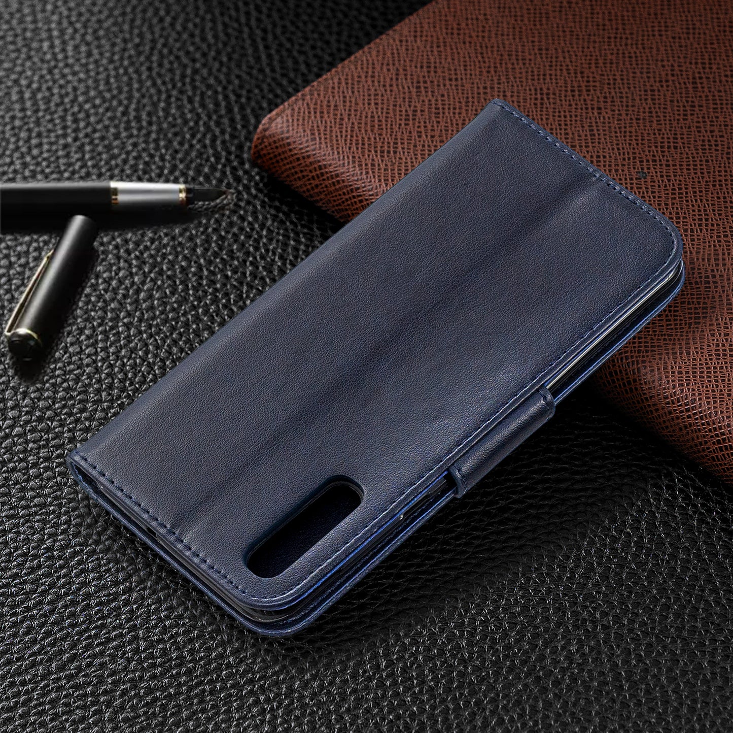 For Samsung Galaxy A50/A50s/A30s PU Leather Imprint Butterflies Phone Case