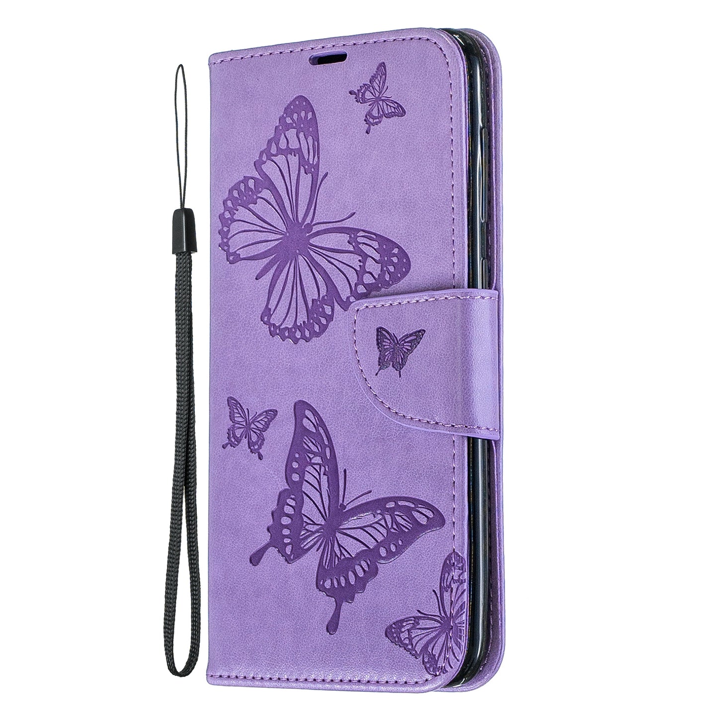 For Samsung Galaxy A50/A50s/A30s PU Leather Imprint Butterflies Phone Case
