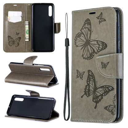 For Samsung Galaxy A70 PU Leather Imprint Butterflies Phone Case Butterflies Phone Case