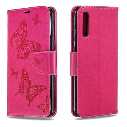 For Samsung Galaxy A70 PU Leather Imprint Butterflies Phone Case Butterflies Phone Case