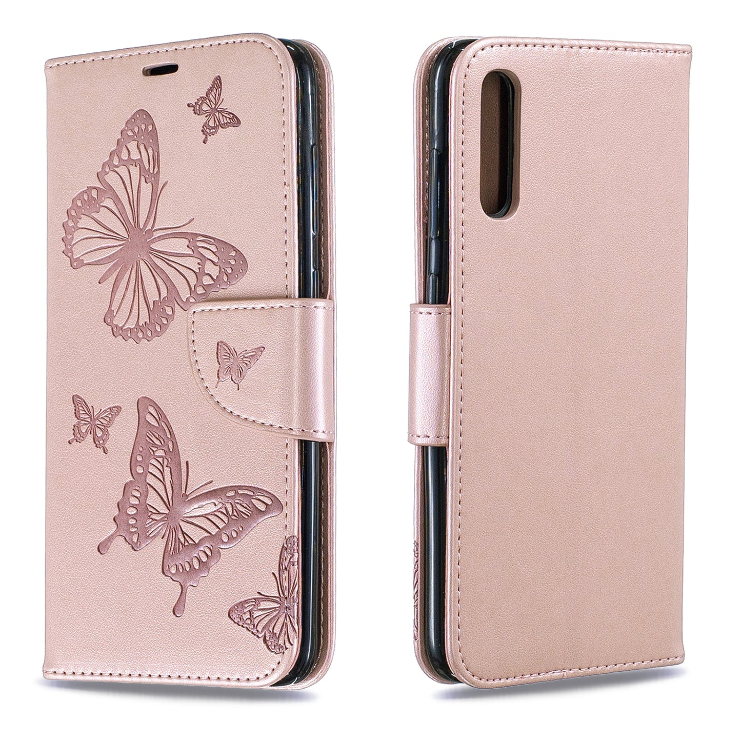 For Samsung Galaxy A70 PU Leather Imprint Butterflies Phone Case Butterflies Phone Case