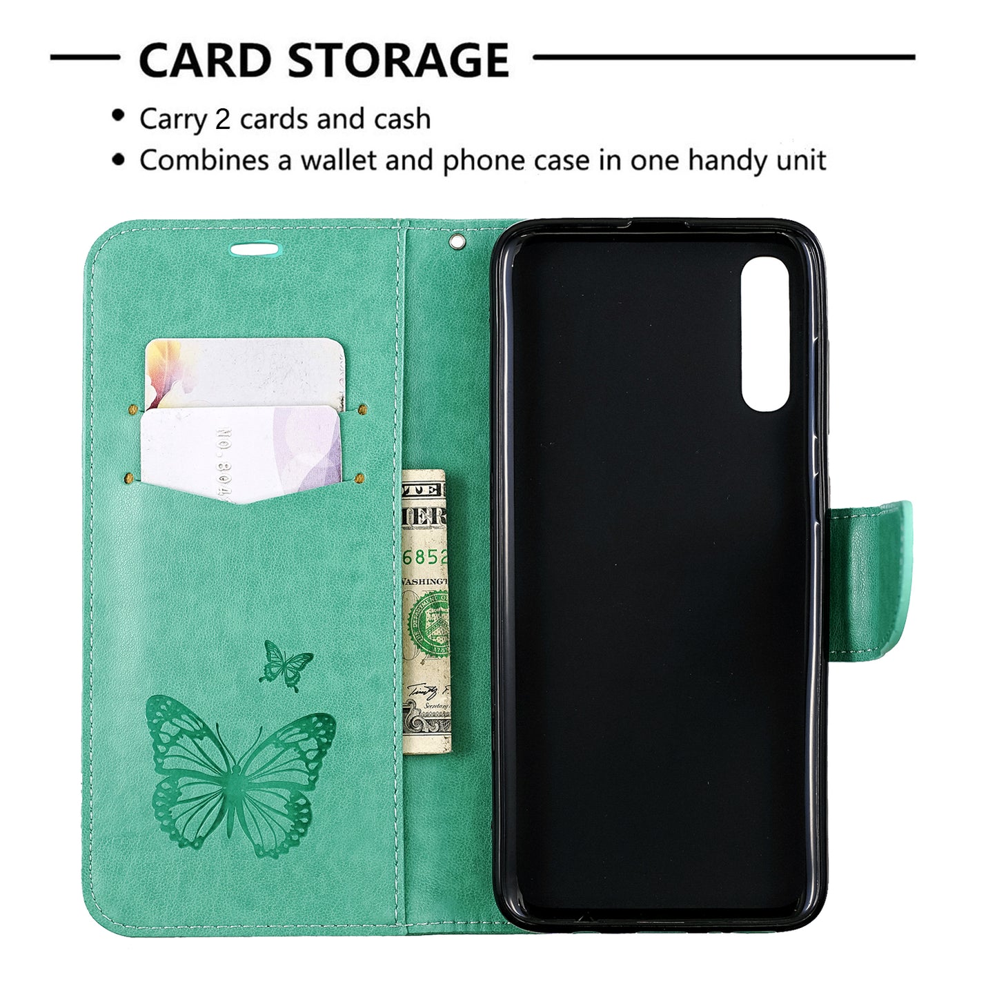 For Samsung Galaxy A70 PU Leather Imprint Butterflies Phone Case Butterflies Phone Case