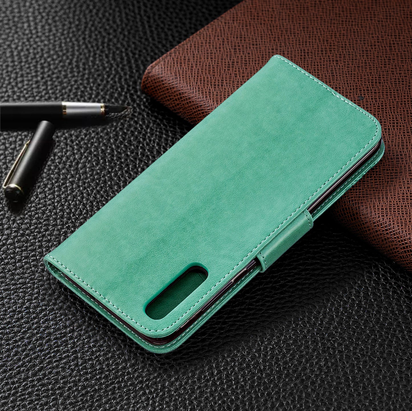 For Samsung Galaxy A70 PU Leather Imprint Butterflies Phone Case Butterflies Phone Case