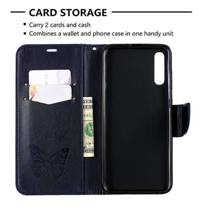 For Samsung Galaxy A70 PU Leather Imprint Butterflies Phone Case Butterflies Phone Case
