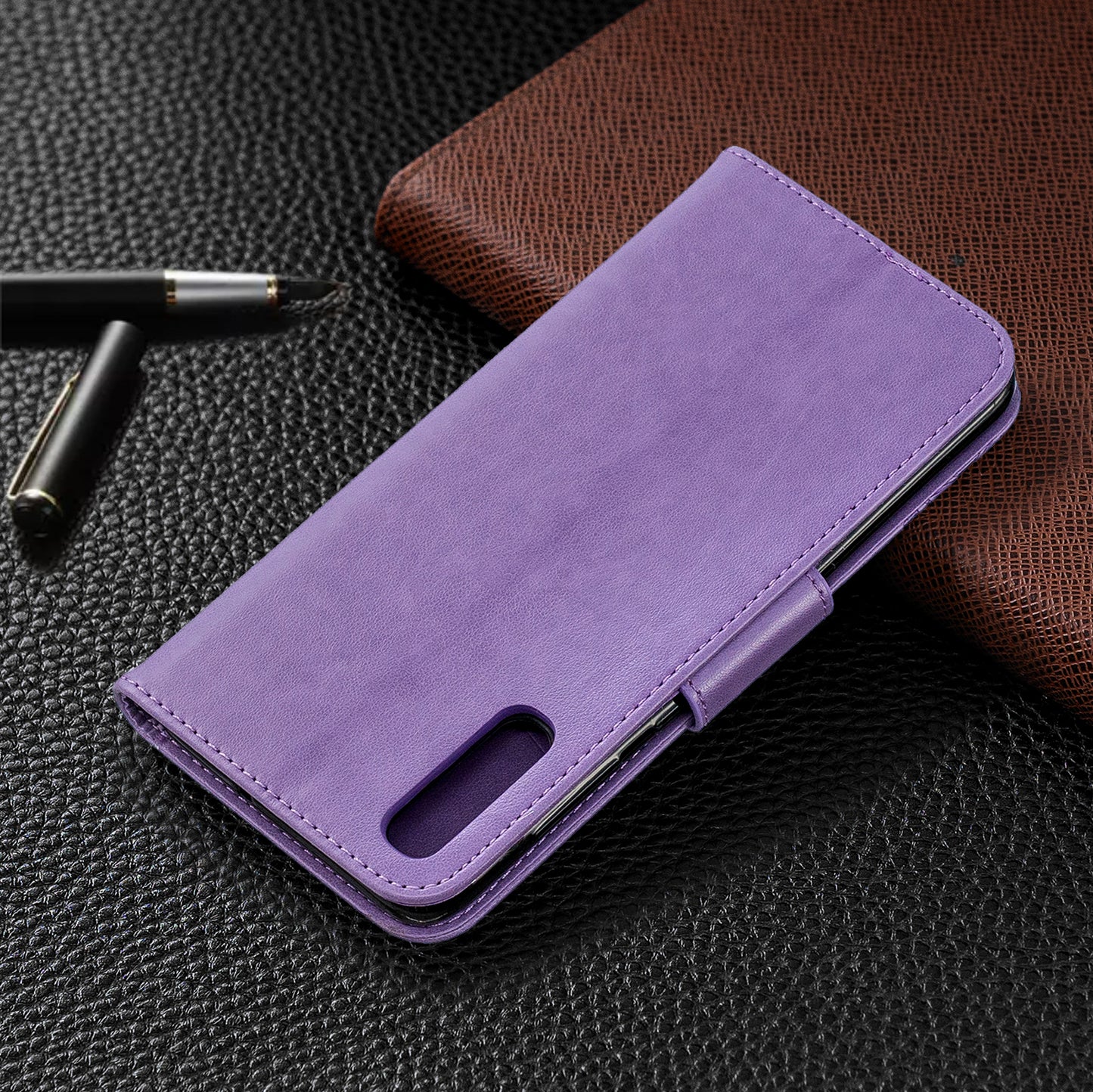 For Samsung Galaxy A70 PU Leather Imprint Butterflies Phone Case Butterflies Phone Case