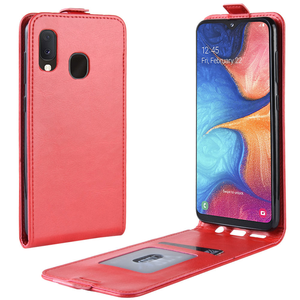 Crazy Horse Vertical Flip Leather Protective Case for Samsung Galaxy A20e
