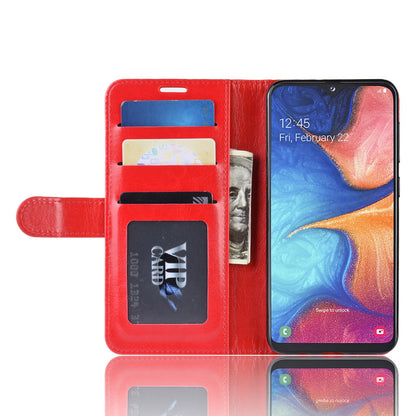 Crazy Horse PU Leather Stand Wallet Flip Case for Samsung Galaxy A20e