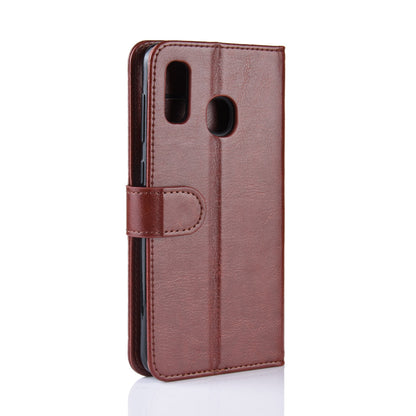 Crazy Horse PU Leather Stand Wallet Flip Case for Samsung Galaxy A20e