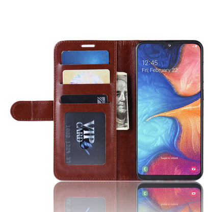 Crazy Horse PU Leather Stand Wallet Flip Case for Samsung Galaxy A20e