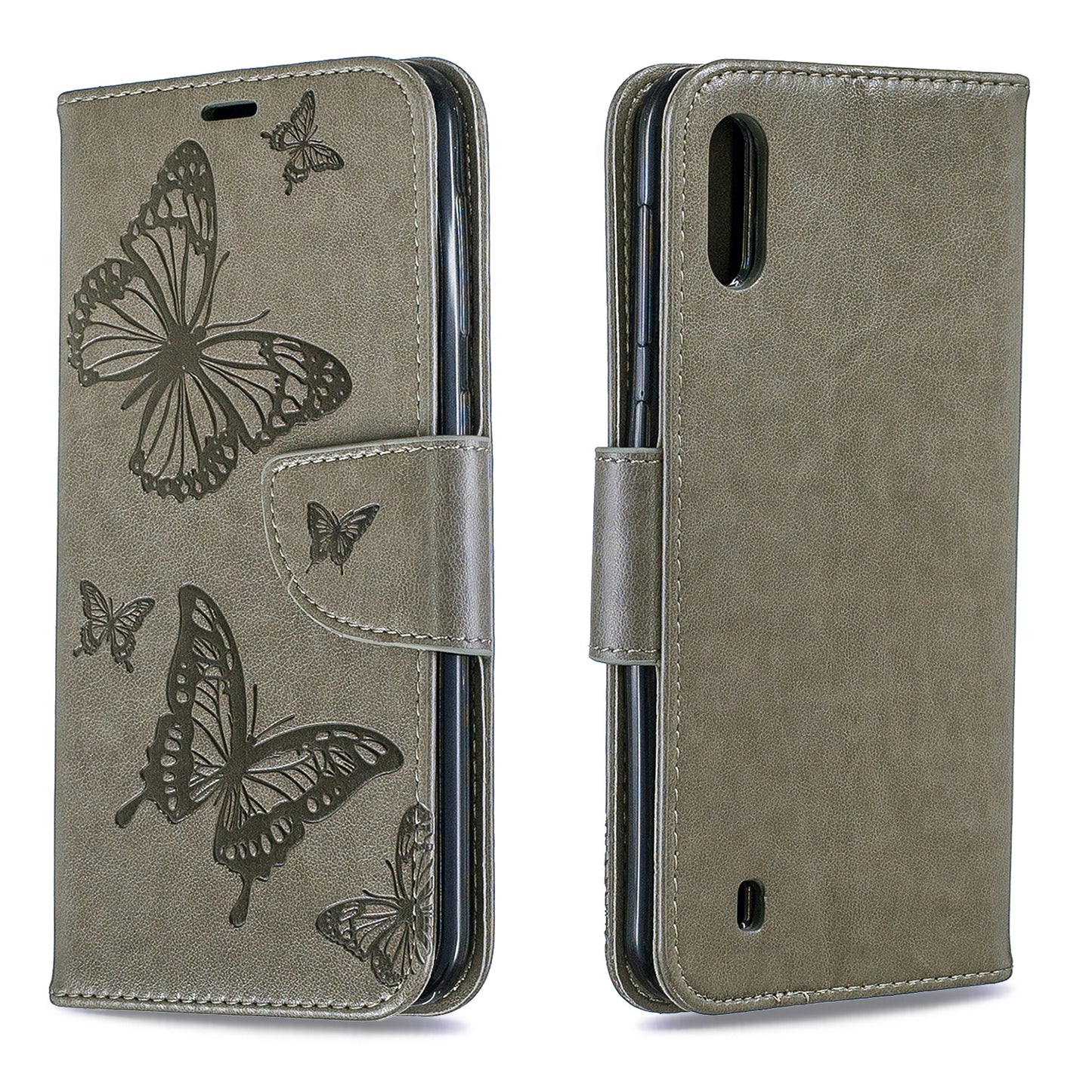 Imprint Butterfly Leather Wallet Case for Samsung Galaxy A10/M10