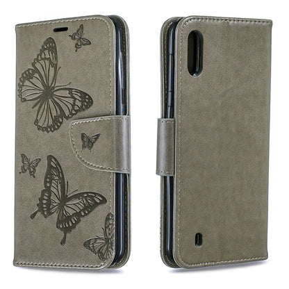 Imprint Butterfly Leather Wallet Case for Samsung Galaxy A10/M10