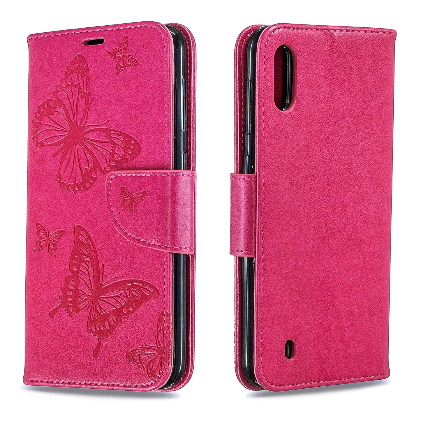 Imprint Butterfly Leather Wallet Case for Samsung Galaxy A10/M10