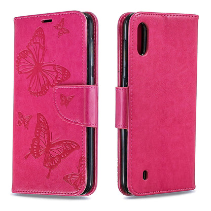 Imprint Butterfly Leather Wallet Case for Samsung Galaxy A10/M10