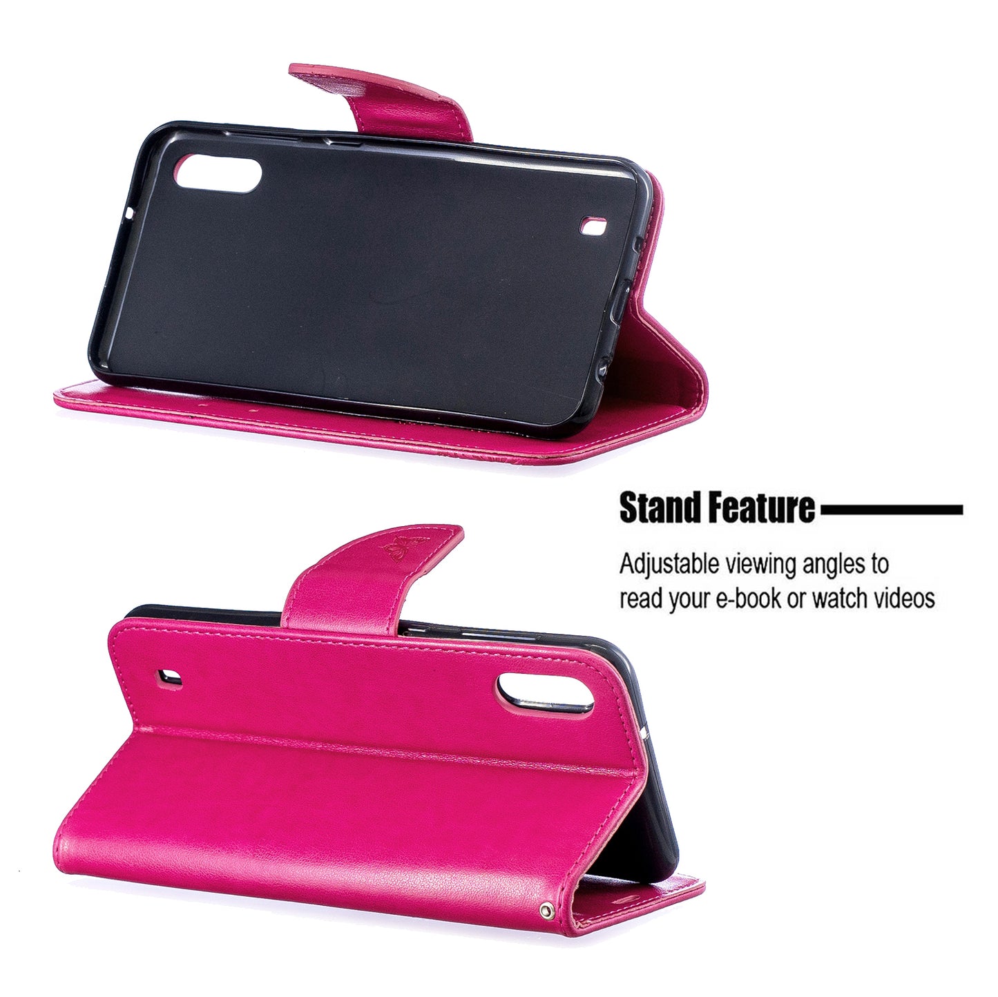 Imprint Butterfly Leather Wallet Case for Samsung Galaxy A10/M10