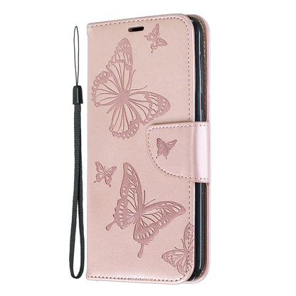 Imprint Butterfly Leather Wallet Case for Samsung Galaxy A10/M10