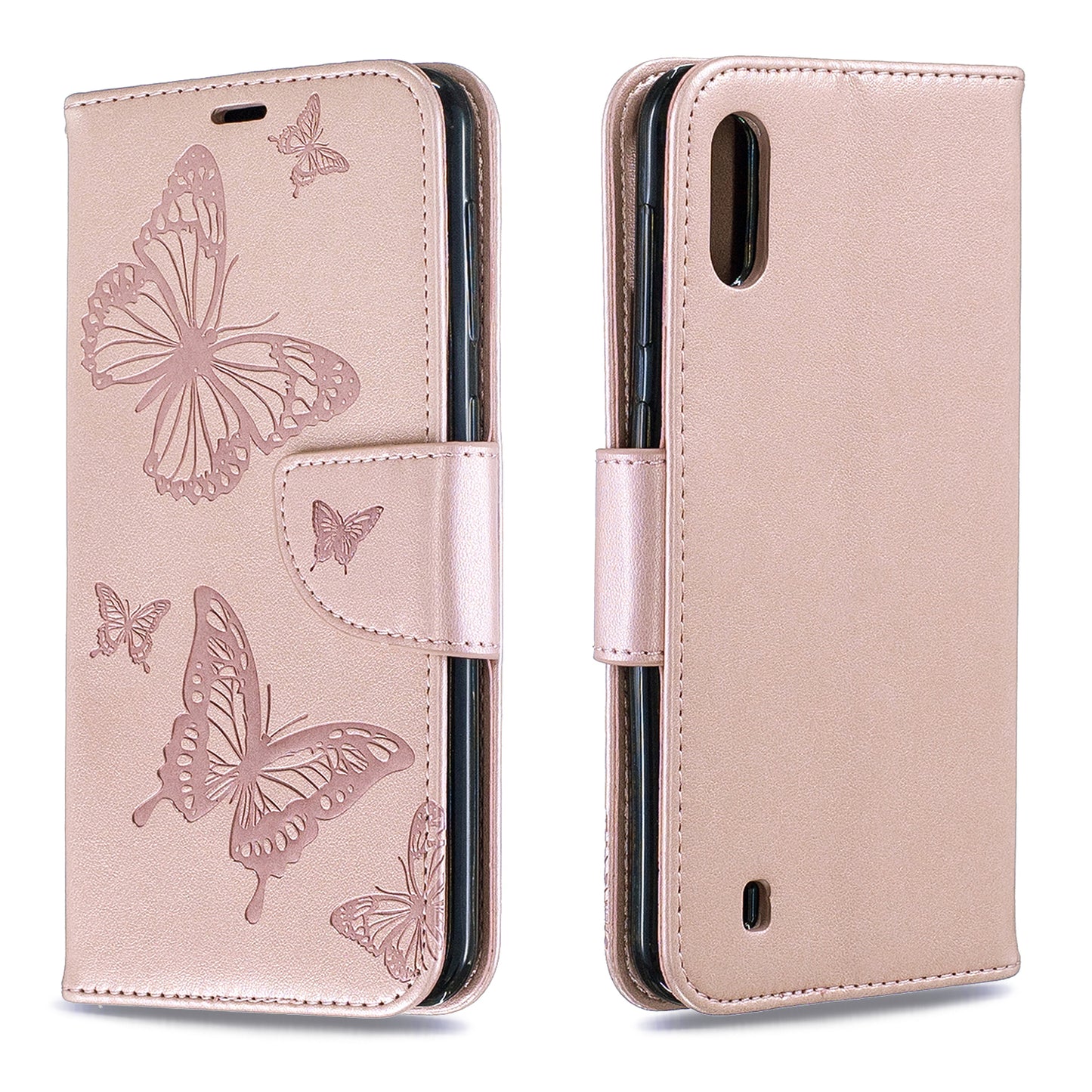 Imprint Butterfly Leather Wallet Case for Samsung Galaxy A10/M10