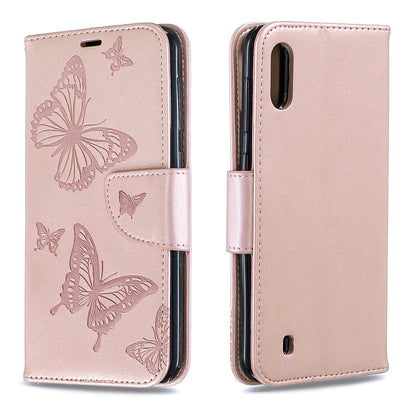 Imprint Butterfly Leather Wallet Case for Samsung Galaxy A10/M10