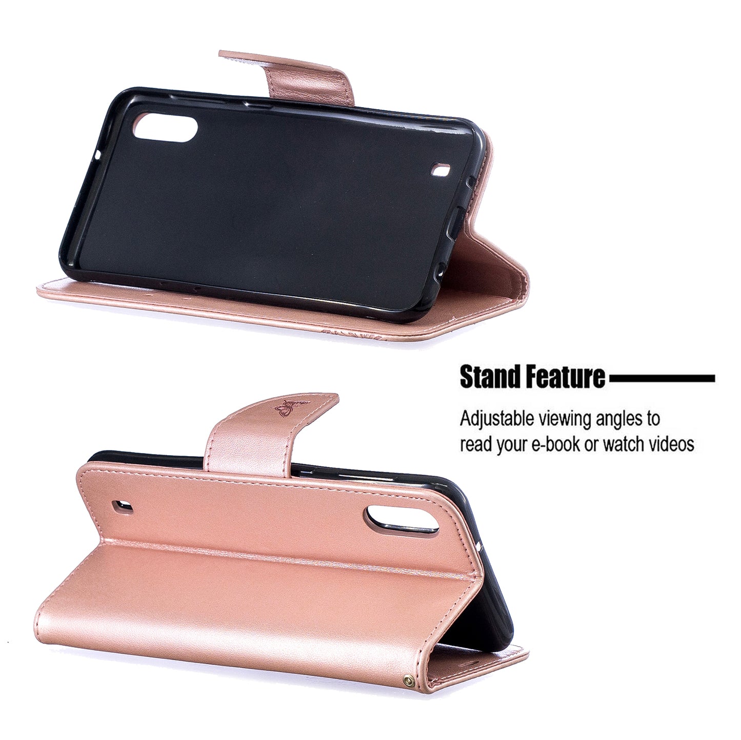Imprint Butterfly Leather Wallet Case for Samsung Galaxy A10/M10