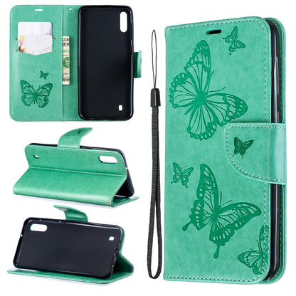 Imprint Butterfly Leather Wallet Case for Samsung Galaxy A10/M10