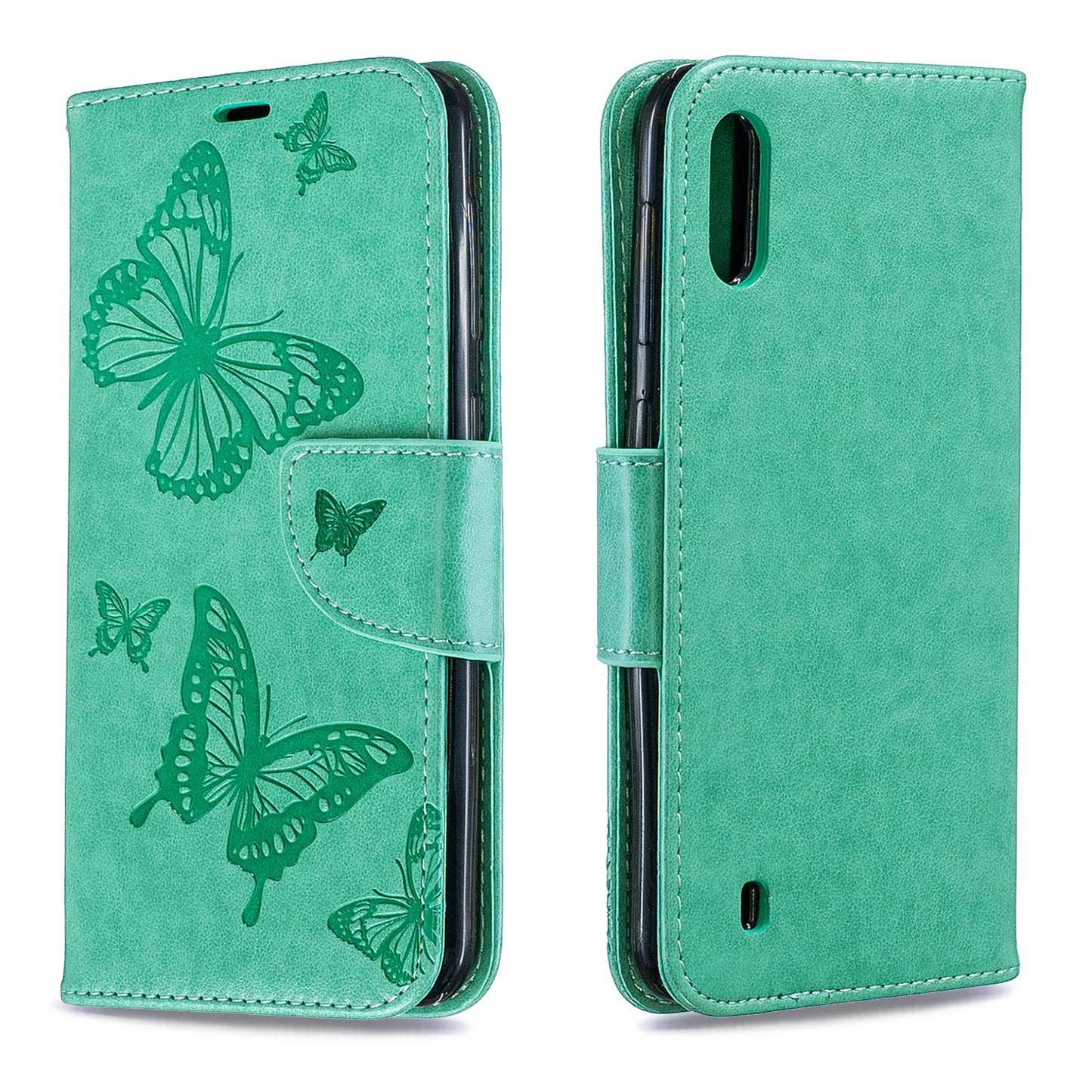 Imprint Butterfly Leather Wallet Case for Samsung Galaxy A10/M10