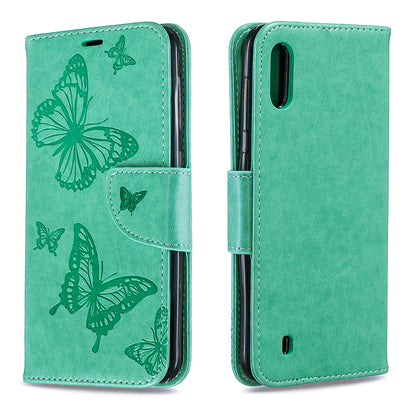 Imprint Butterfly Leather Wallet Case for Samsung Galaxy A10/M10