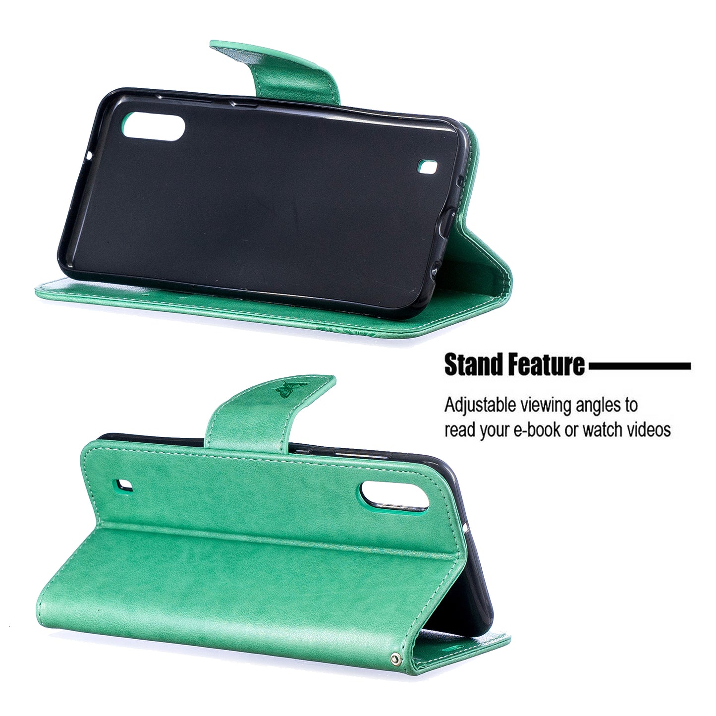 Imprint Butterfly Leather Wallet Case for Samsung Galaxy A10/M10