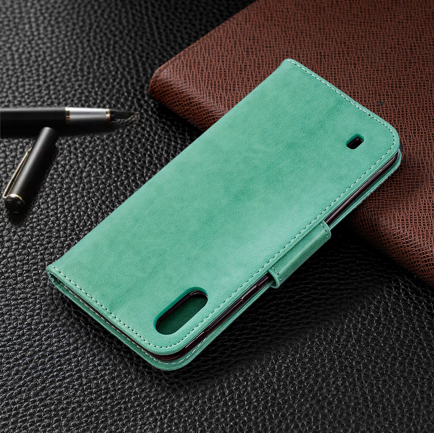 Imprint Butterfly Leather Wallet Case for Samsung Galaxy A10/M10