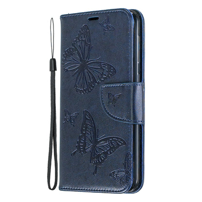 Imprint Butterfly Leather Wallet Case for Samsung Galaxy A10/M10